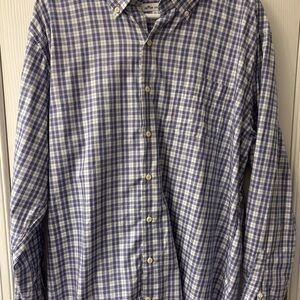 Peter Millar Blue Plaid Shirt